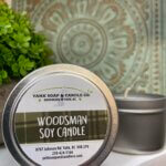Woodsman soy travel candle